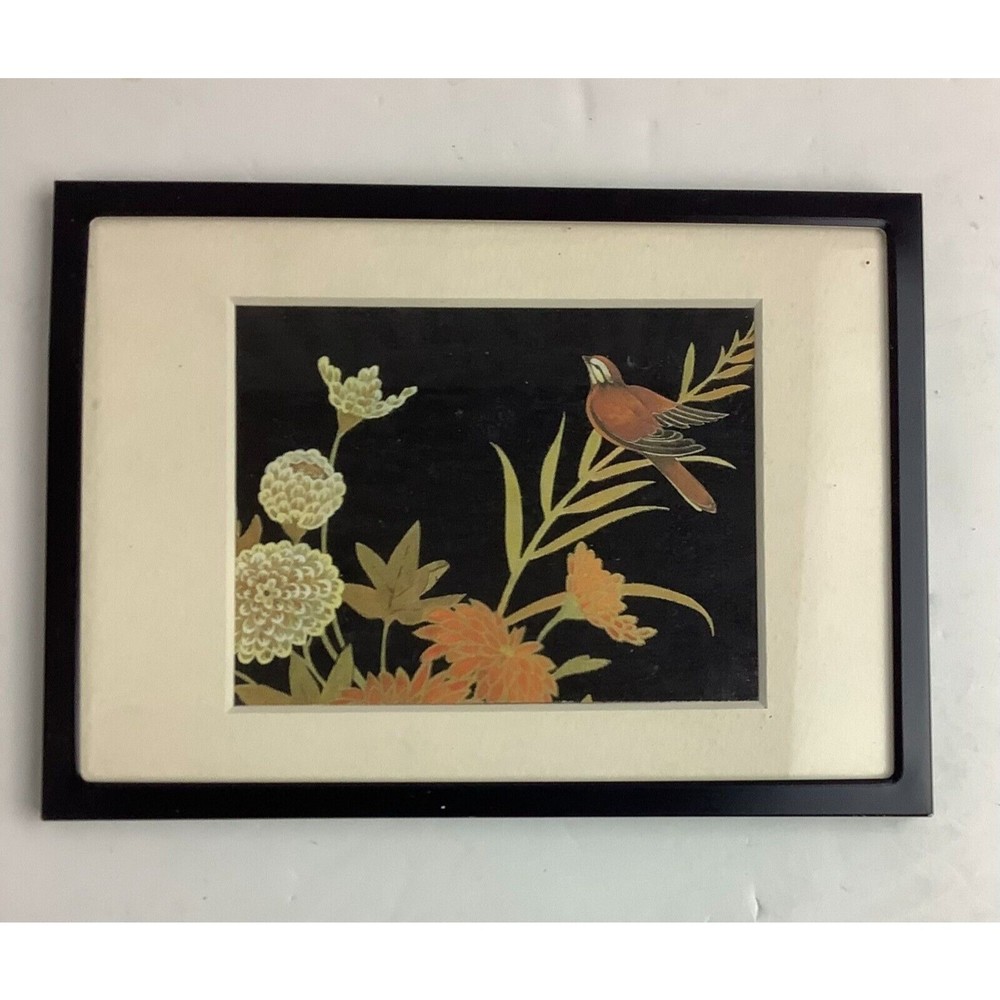 Bird Nature Scene Hanging Picture 7"X5" Japan